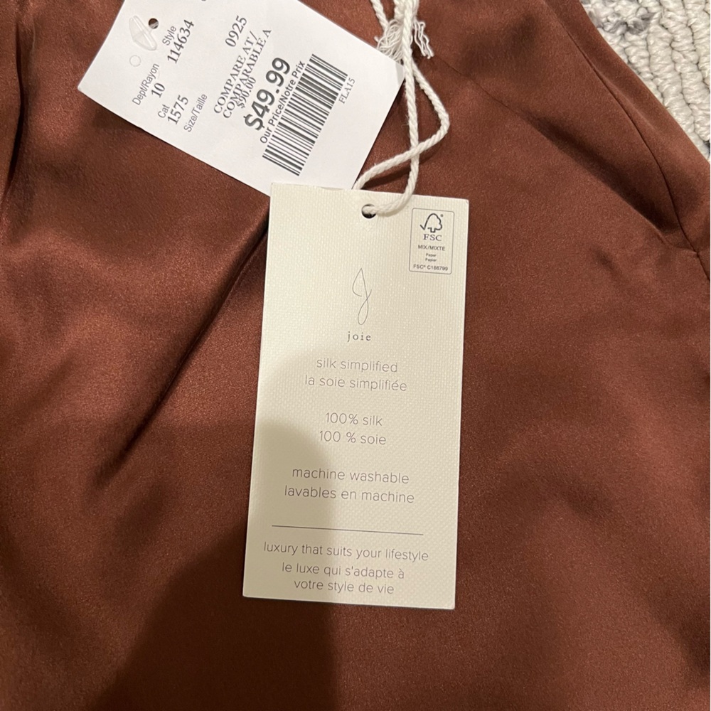 Joie 100% Silk Wide Leg Pull-On Pants - Size L - Picture 7 of 14